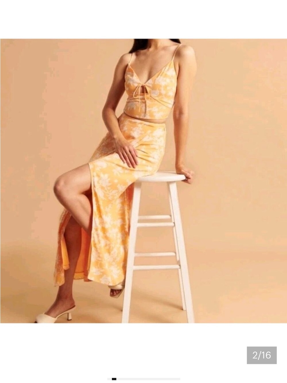 Women's Yellow Floral Maxi Skirt